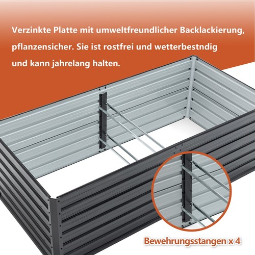 Metall Pflanzkasten Hochbeet Pflanzbeet Gemüsebeet Blumenbeet Blumenkaste Garten - Bild 15 von 31