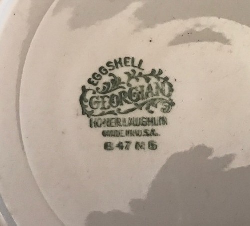 Homer Laughlin Eggshell Georgian 6 Speiseteller 4 Untertassen B47N5 Rosa Rosen Gold - Bild 7 von 8