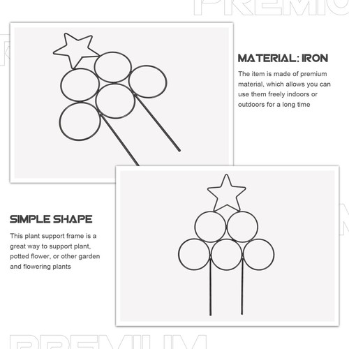 2 Pcs Wrought Iron ventes exceptionnelles Plant Climbing Frame Vine Support Stem Supports