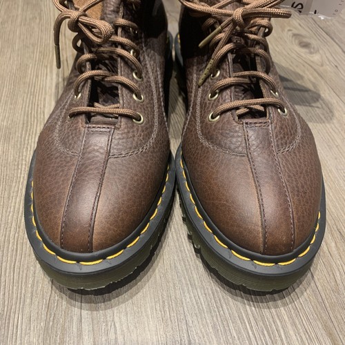 DR. MARTENS Santo Grizzly Brown Leather Lace Up Boots Size 12 WORN 1x - Picture 2 of 12