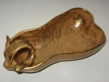 Vintage Stangl USA Pottery Granada Gold Pear Dish Mid Century Modern Collector