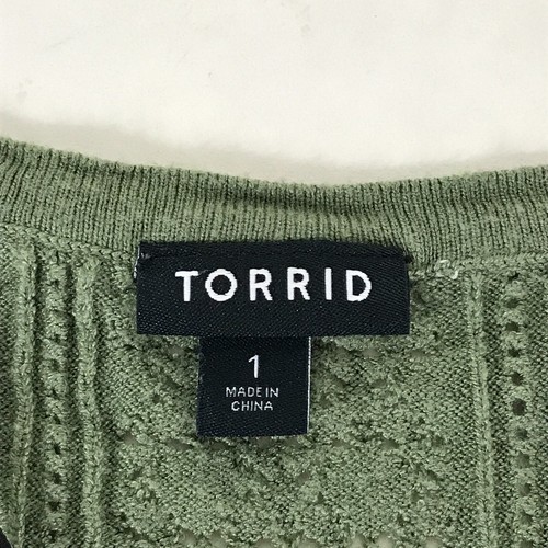 Torrid Everyday Soft Pullover Pointelle Sweater Women's Plus 1/1X Olivine Green - Bild 8 von 11