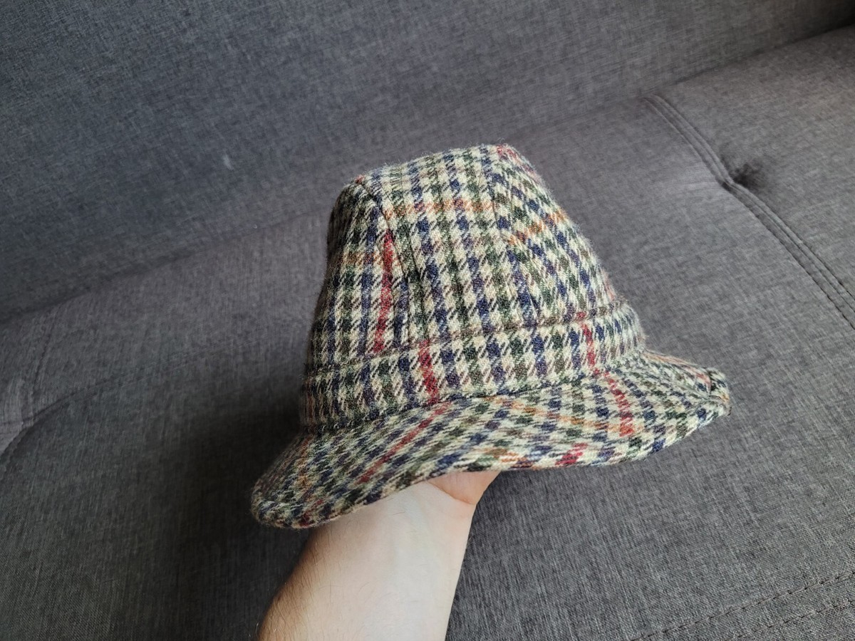Vintage Christy’s & company London wool tartan tweed plaid ladies bucket hat DUNN & Co HAT - Vintage Wool and Cashmere Gentleman main image 2