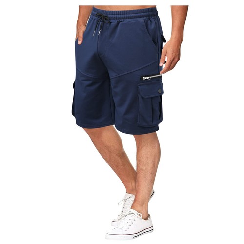 Men's Summer Cargo Shorts Loose Casual Pants Multi-Pocket Fitness Jogging Shorts - Picture 41 of 45