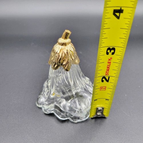 Vintage Avon Perfume Bottle Glass Flower Gold Toned Stem Lid Empty Cologne Read - Picture 8 of 9