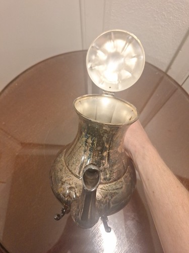 Sheridan Silver Co Silver Plate Tea Pot Silver On Copper 4 Footed - Picture 10 of 19