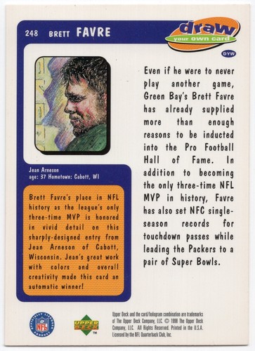 NFL Single Trading Cards Brett Favre Green Bay Packers - Picture 181 of 205