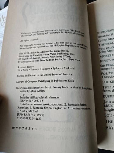 THE PENDRAGON CHRONICLES. HARDCOVER BOOK. BY MIKE ASHLEY. 1994 WINGS BOOKS. - Picture 3 of 8