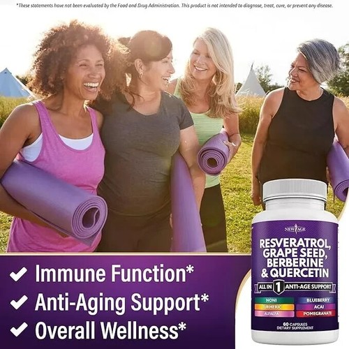Resveratrol 6000Mg Berberine 3000Mg Grape Seed Extract 3000Mg Quercetin 4000Mg - - Picture 4 of 7