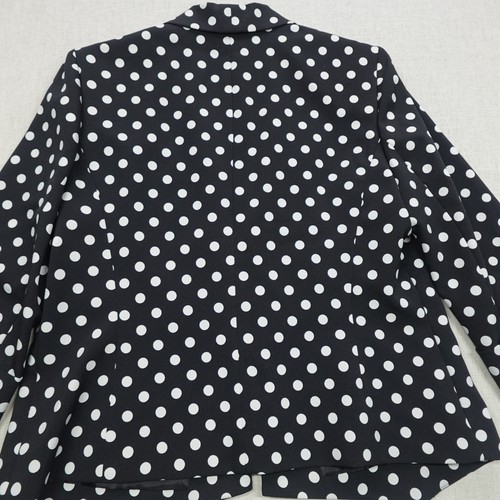 Kasper Blazer Womens 10 Polka Dot Open Front 3/4 Sleeve Jacket Office Workwear - Bild 5 von 13