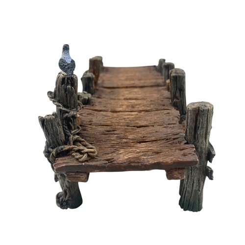 DEPT 56 'Wooden Pier' Christmas Village Accesorios #52766 Cerámica Vintage Años 90 - Imagen 3 de 15