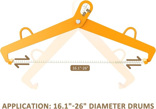 Abrazadera de tambor vertical - Elevador de tambor para tambores de acero y plástico de 55 galones - 1100 L - Imagen 2 de 5