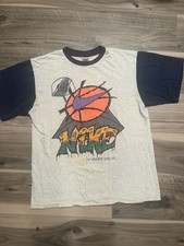 Vintage 90s Nike Basketball Graffit Graphic Ringer T-Shirt Made in USA Size L