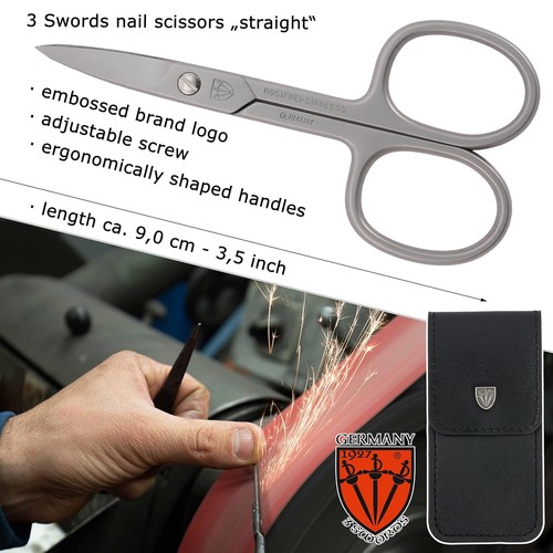 3 Swords Germany - brand quality STAINLESS STEEL INOX Nail Scissors Straight - Picture 4 of 6