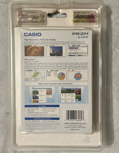 Casio FXCG10 Prizm Fx-Cg10 Graphing Calculator 21-Digit Color Lcd Pack New Seald - Picture 2 of 4