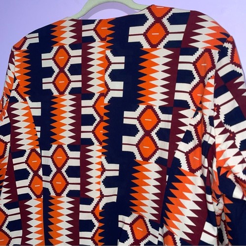 NEU D'Iyanu afrikanischer Stammesdruck Stretch Blazer Damen 3X Kunst zu tragen Maximalismus - Bild 5 von 8