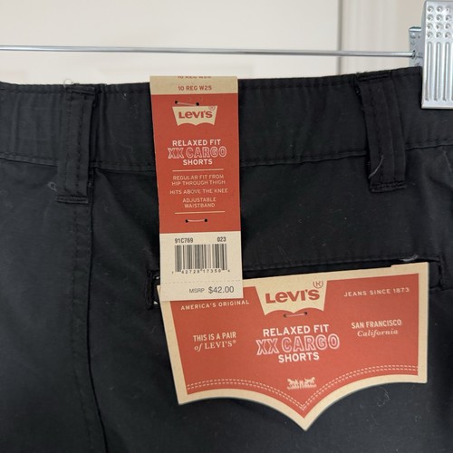 NEW Levi’s Boys Black Cargo Shorts Size 10 100% Cotton Adjustable Waist NWT - Picture 9 of 12
