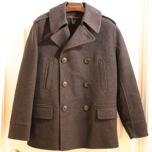 Ralph Lauren Black Label charcoal wool angora pea coat US 6 / M - Picture 2 of 9