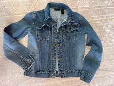 Vintage DKNY Jeans Denim Jacket Small Y2K Mid/drk Blue Wash Trucker Womens Small