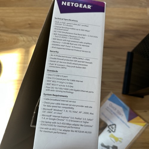 NETGEAR C6300 AC1750 Dual Band WiFi Cable Modem Gigabit - Picture 5 of 7