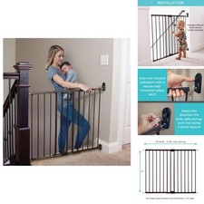 Toddleroo Easy Swing Lock Baby Gate Top of Stairs 31" Tall Bronze