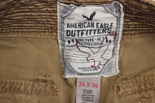 American Eagle Outfitters AE3 men size 34x36 brown khaki pants - Picture 6 of 13