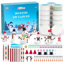 20 Pack Modeling Clay DIY Snowman Kit,Air Dry Clay Snowman Crafts for Kids,Ch...