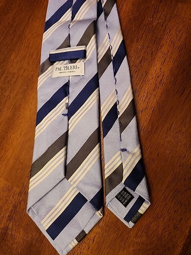 PAL ZILERI Men's 100% Silk Necktie ITALY Designer STRIPED Nice - Picture 3 of 4