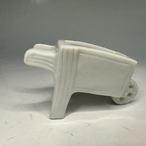 Vintage Porcelain Wheelbarrow Open Salt Cellar Pink Flower Marked Japan Salt Dip - Picture 3 of 12