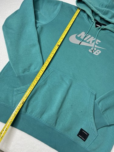 Felpa uomo Nike SB con cappuccio logo coulisse skateboard swoosh dark acqua taglia M *leggi* - Foto 4 di 10