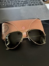 Ray-Ban Aviators RB3025 58mm. Gold Frames with Green G-15 Lenses. New.