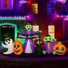 8ft Length Halloween Inflatable Witch, Ghost, Frankenstein Baby, Black Cat wi...
