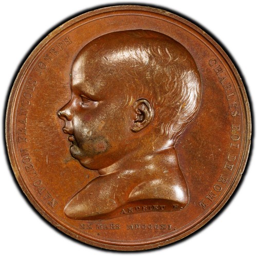 FRANCE 1811 Bronzed Medal Birth of Napoleon PCGS UNC DETAIL Bramsen-1099 (57) - Picture 2 of 4