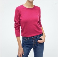 J Crew Cotton Wool Blend Teddie Crewneck Sweater Pink Size Medium