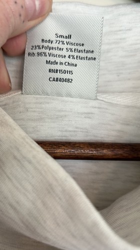 Varley Modena Longline Sweat Pullover S Ivory Marl Soft Sweatshirt Oversized - Picture 7 of 8