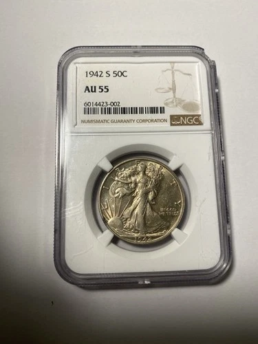 1942 S Walking Liberty Half Dollar NGC AU 55 Silver San Francisco