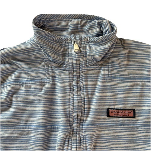 Vineyard Vines Women’s Size XS Blue & White Striped Sankaty Shep Shirt 1/4 Zip - Picture 7 of 14