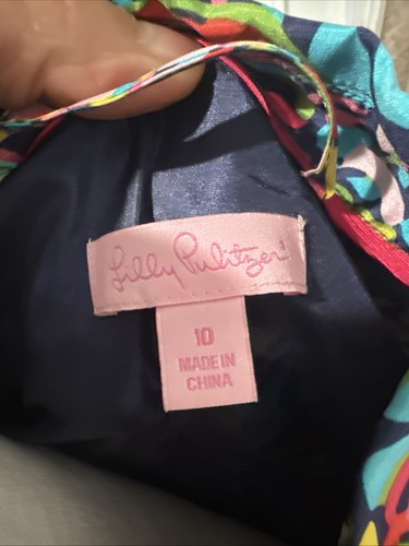 Lilly Pulitzer Size 10 Belted Sheath Dress Silk - Picture 6 of 7