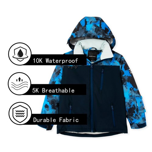 Boys Ski Jacket Waterproof Warm Winter Snow Coat With Hooded for Outdoor Snow... - Picture 5 of 6