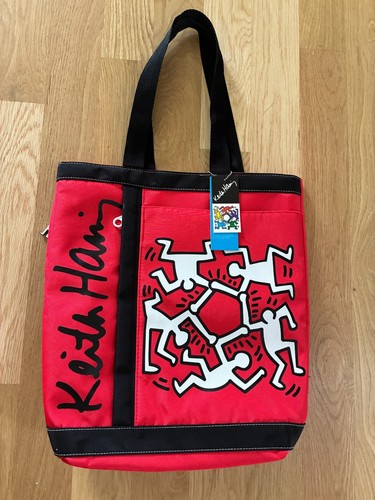 NWT Authentic Keith Haring Red (and B&W) Tote Bag with Several Compartments - Picture 9 of 9
