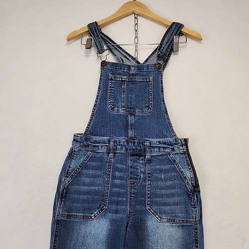 Mono con tirantes ajustado de mezclilla azul Jean No Boundaries para mujer talla S/CH 3-5 - Imagen 6 de 16