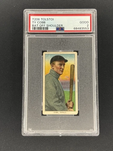 1909-1911 T206 TOLSTOI BACK TY COBB BAT OFF SHOULDER PSA GOOD 2 CENTERED