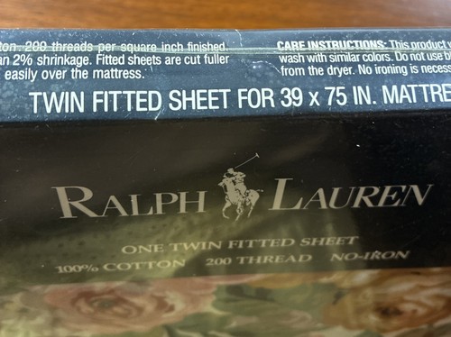 Vintage Ralph Lauren Twin Spannbettlaken Allison Multi Floral Baumwolle Laken Neu mit Etikett - Bild 9 von 11