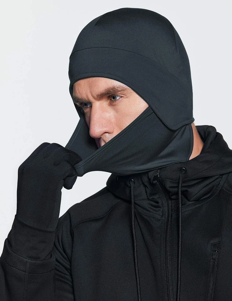 TSLA Hombre y Mujer Térmico Polar Calavera Grande, Gorra con Máscara Carbón Foto 3 de 4