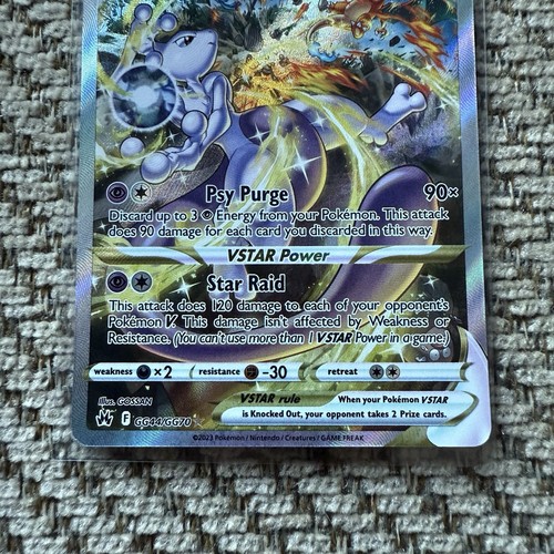 Mewtwo VSTAR GG44/GG70 Pokemon Crown Zenith Galarian Gallery 2023 casi nuevo 🔥 - Imagen 3 de 7