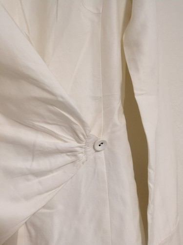 VINTAGE George Gross Blouse Shirt White Cream Long Sleeve Silk Blend Size 8 - Picture 3 of 10