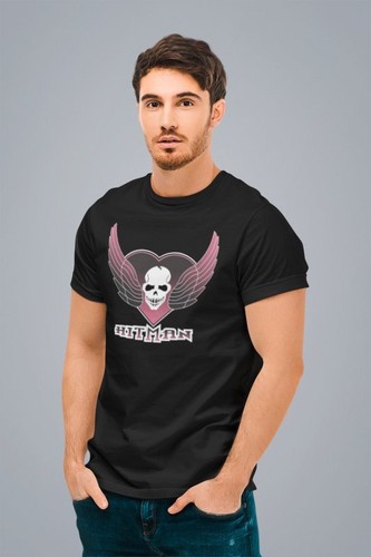 The Hitman Bret Hart Skull Wings Logo Mens T-shirt - Picture 2 of 5