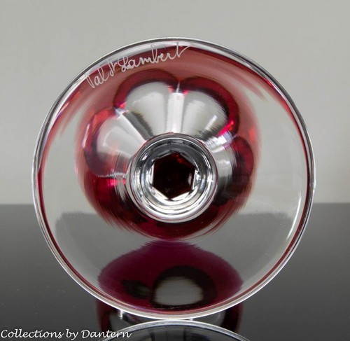 Copa de vino Val St. Lambert cristal rojo Roemer, Gevaert TCPL transparente, 7,5" - Imagen 3 de 4