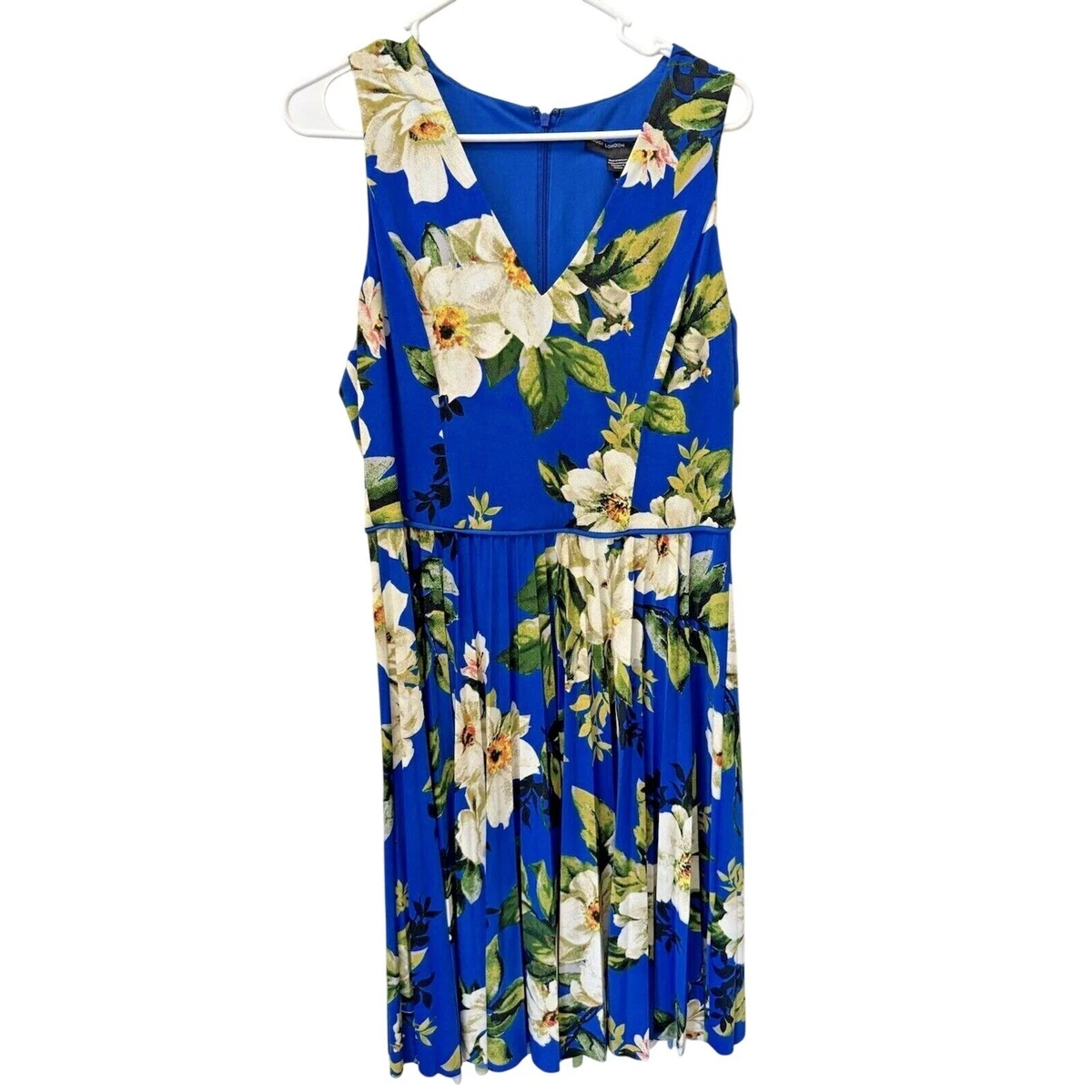 princess polly baby blue dress Blue Floral Pleated Dresses - Women main image 0