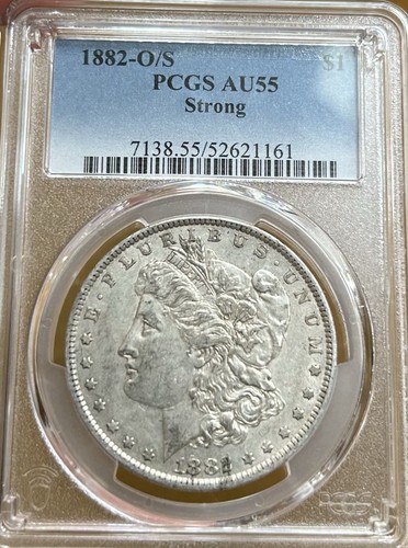 1882-O/S Strong Morgan Silber Dollar PCGS AU55 - Bild 1 von 4
